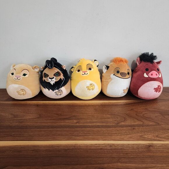 Squishmallows The Lion King 8” Plush COMPLETE SET Simba Nala Scar Pumbaa Timon - Picture 1 of 6